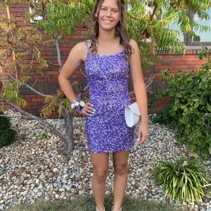 Purple Sequin Homecoming dress